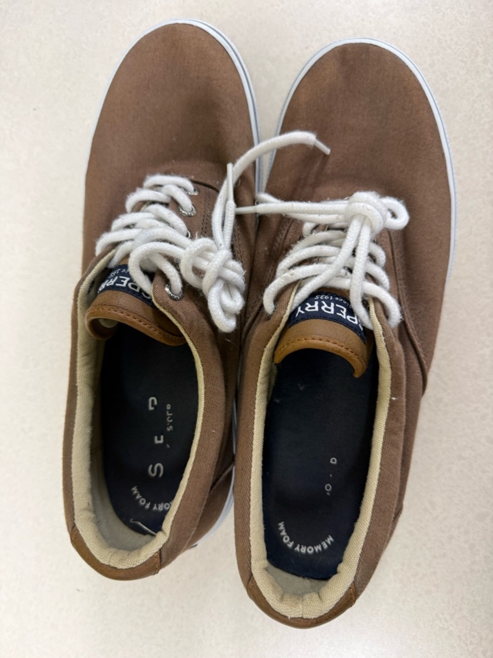 Sperry Brown Canvas Boat Shoes Size 11 Medium
